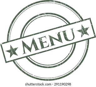 Menu rubber grunge stamp