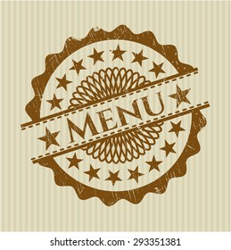 Sello de goma de menú