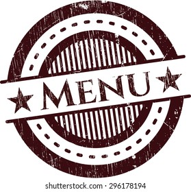 Menu rubber grunge stamp