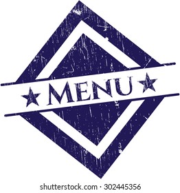 Menu rubber grunge stamp
