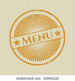 Menu rubber grunge texture stamp