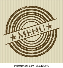 Menu rubber grunge texture stamp