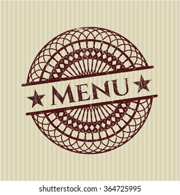 Menu rubber grunge texture stamp