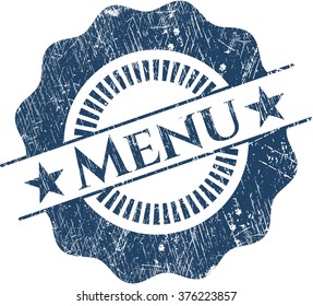 Menu rubber grunge texture stamp