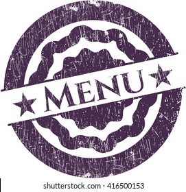 Menu with rubber seal texture