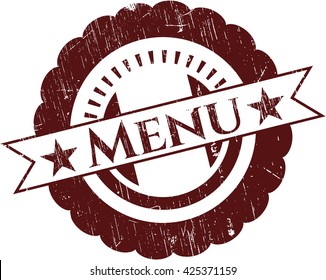 Menu with rubber seal texture