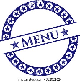 Menu rubber stamp with grunge texture