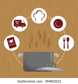 menu and saucepan design