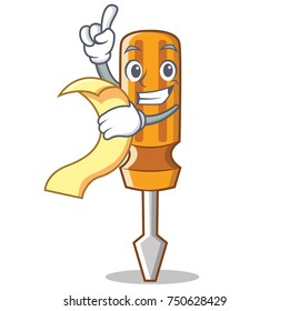 With menu screwdriver character cartoon style