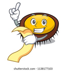 With menu sea urchin mascot cartoon