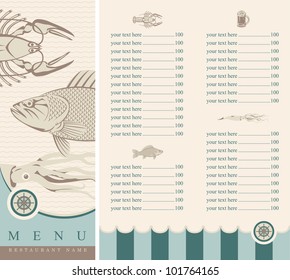 menu with seafood