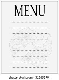 Menu of seafood