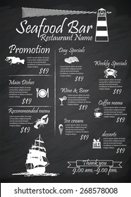 Menu Seafood restaurants Signs,Posters, blackboard