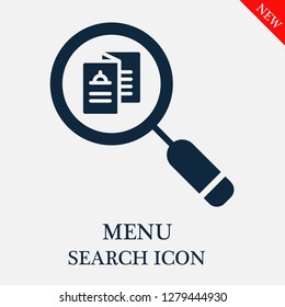 Menu search icon. Editable Menu search icon for web or mobile.