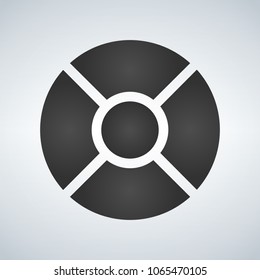 Menu selector and enter key. Commonly seen on typical remote control units. directional buttons seen on audio, and visual, equipment. Can be used for infographics.