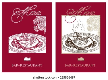 menu. set of vector icons. handmade illustration