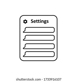 Menu setting, flat vector icon. Simple website design in black line style.
