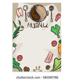 menu shabu sukiyaki drawing graphic  design objects template