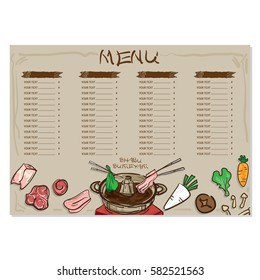 menu shabu sukiyaki objects drawing graphic  design  template
