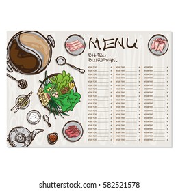 menu shabu sukiyaki objects drawing graphic  design  template