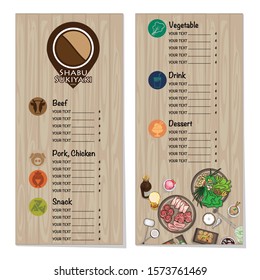menu shabu sukiyaki restaurant template design graphic objects 