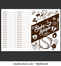 menu shabu sukiyaki restaurant template design graphic objects 