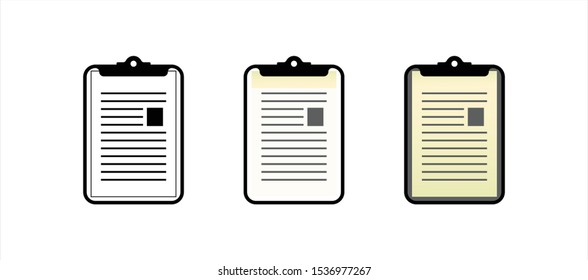 Menu, sheet holder vector icons