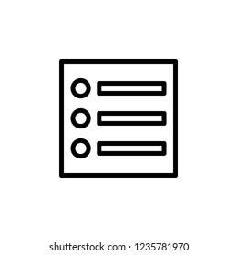 Menu sign icon. Outline icon on white background. Menu sign Silhouette. Web site, page and mobile app design vector element.
