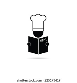 menu sign with man vector illustration on a white