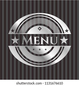 Menu silver emblem or badge
