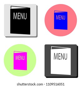 menu. simple flat vector icon illustration on four different color backgrounds