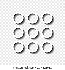 Icône simple du menu, image vectorielle. Conception à plat. Blanc avec ombre sur grille transparente.ai