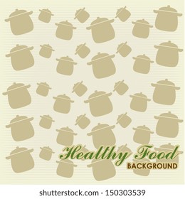 menu skin over pots background vector illustration 
