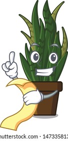 With menu snake plant with the character shape