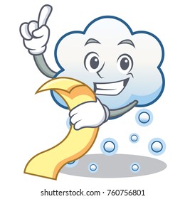 With menu snow cloud character cartoon vector illustration