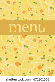 Menu with soup background