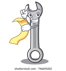 With menu spanner character cartoon style