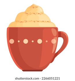 Menu spice latte icon cartoon vector. Pumpkin drink. Cream beverage