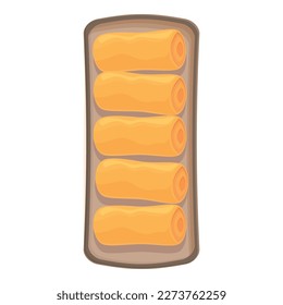 Menu spring roll icon cartoon vector. Food cuisine. Meal dinner