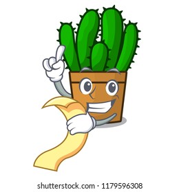 With menu spurge cactus plant isolated on mascot