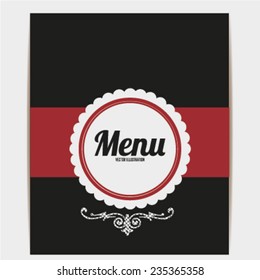 menu stamp illustration over color background