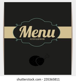 menu stamp  illustration over color background