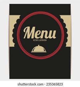 menu stamp  illustration over color background