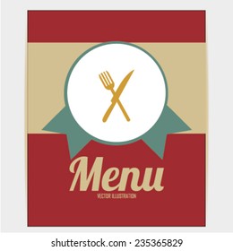 menu stamp  illustration over color background