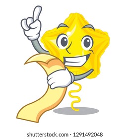 With menu star balloon in the cartoon shape