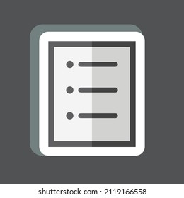 Menu Sticker in trendy isolated on black background