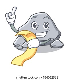 With menu stone character cartoon style