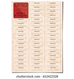 menu sukiyaki shabu Japanese food restaurant template design hand drawing graphic.