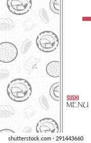 menu   for sushi bar. vector , poster , postcard.  background vector
