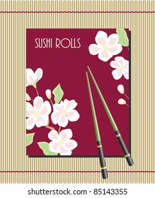 Menu for sushi rolls